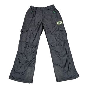 NFL Green Bay Packers Cargo Snow Pants Black Winter Mens Large Lambeau Field